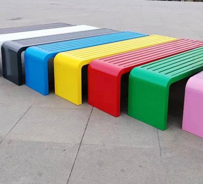 야외 다인용 공원 긴벤치 의자 커뮤니티 레저 휴식용, 파란색 1.5x0.4x 0.45m