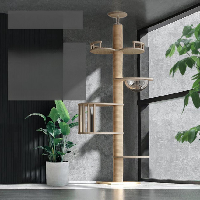 AP마켓 문걸이캣타워 놀이터 고양이벽캣타워 캣타워, 1개, 4단 가족용 버킷 A 전망대 케이지 둥지 발판