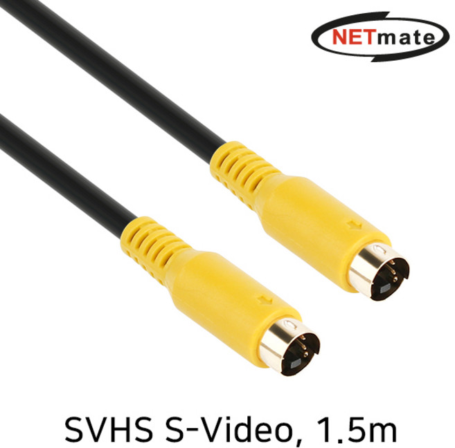 NETmate NMA-SS015MB SVHS S-Video 케이블 1.5m, 1개