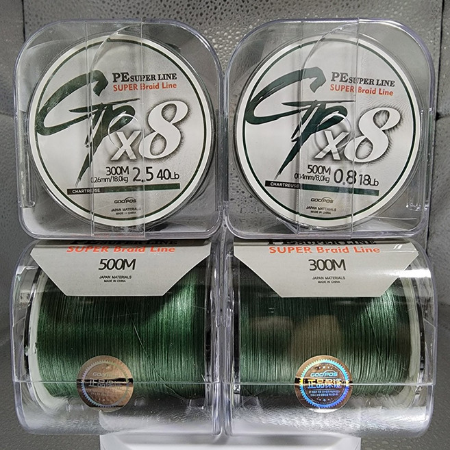 [25년 갓포스 일본내수용] 8합사 국방색 300M 500M 초고강도 초고밀도 초경량 G1, 8합사 300m (1.5호), 8합사 300M(국방색), 1개