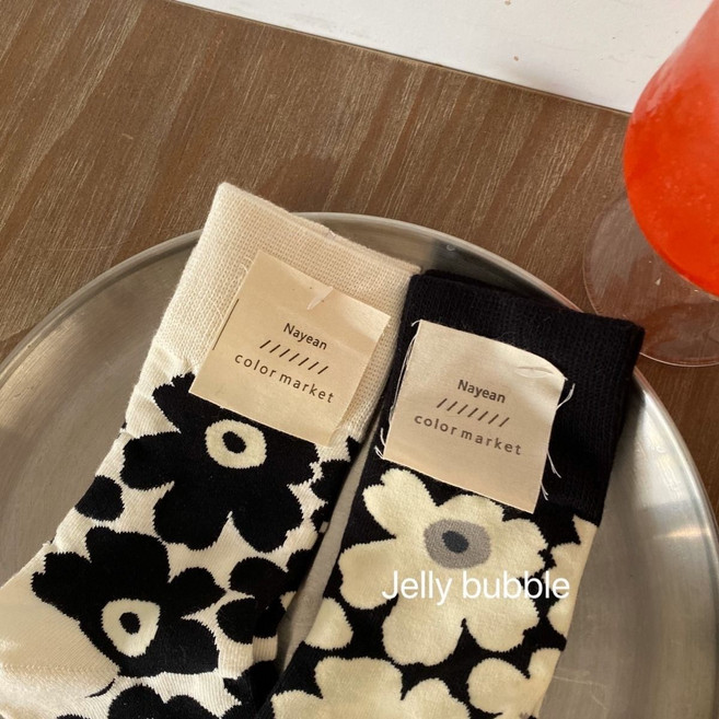 [구구번지] 영국스타일 플라워 캐주얼 양말3세트