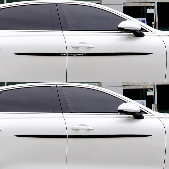 TN 스팅어 호환 문콕방지 유니크 레터링 롱 도어가드 광범위 보호 익스테리어 범퍼, 02.도어범퍼가드_로고(유), 1개