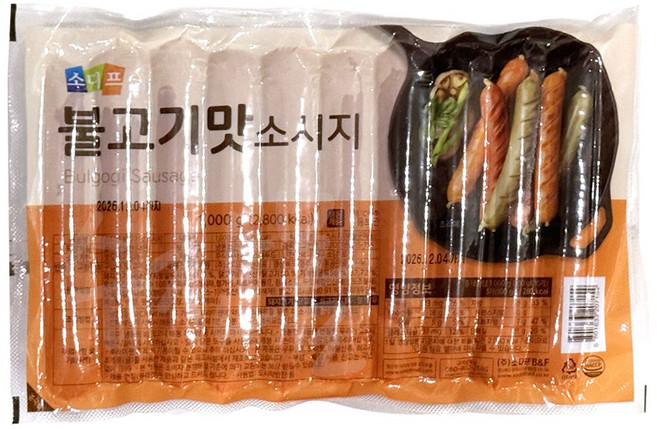 소디프 불고기맛소시지 1000g /후랑크소시지/간식용, 1kg, 4개