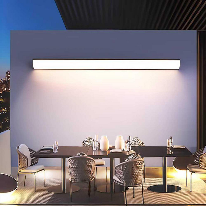 센서형 외부 벽등 LED 조명 테라스 실버 60CM 방수 24W 화이트광, 블랙 100CM 방수 40W 자연광, 블랙 100CM 방수 40W 자연광