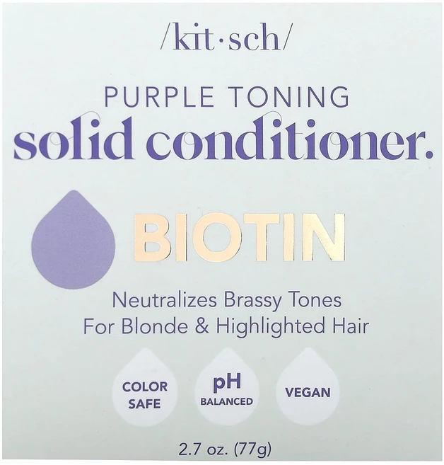Kitsch 퍼플 토닝 솔리드 컨디셔너 바 비오틴 오렌지 블라섬 & 자스민 바 1개 77g(2.7oz), Kitsch퍼플토닝솔리드컨디셔너바비오틴오렌지블라섬자스민, 77g - 쿠팡
