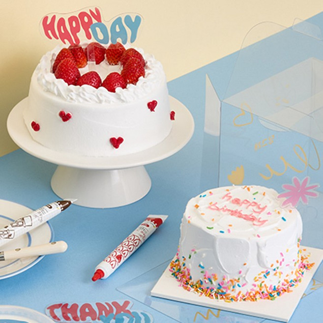 [ 특별구성 ] 3단컷팅 슬라이스 생크림 케이크만들기 패키지 미나리빵집 순차배송, 1세트, 270g