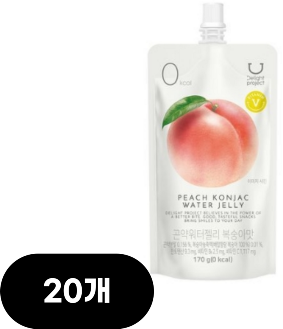 딜라이트 프로젝트 곤약워터젤리 170g 복숭아맛 10개, 20개