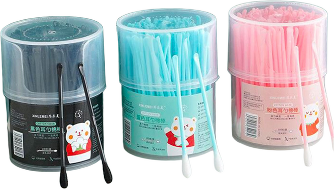 [1+1] 일회용 플라스틱 귀이개 기능성 친환경 면봉, 블루1+1(200개입), 100개입