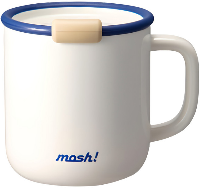 모슈 라떼 진공 머그 + 뚜껑 + 실리콘 리드, 화이트, 430ml, 1개