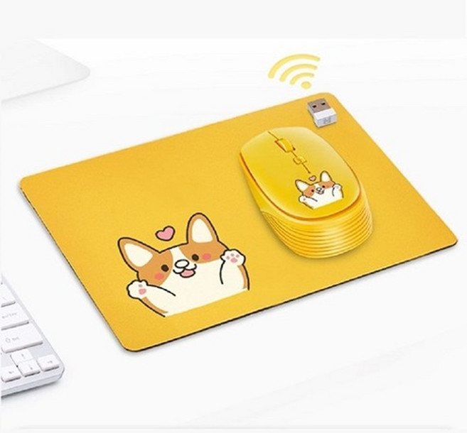 2in1 캐릭터 강아지 키즈 어린이 옵티컬 USB 슬림 무선 마우스 + 미니패드 세트 휴대용 가정용 mouse 추천