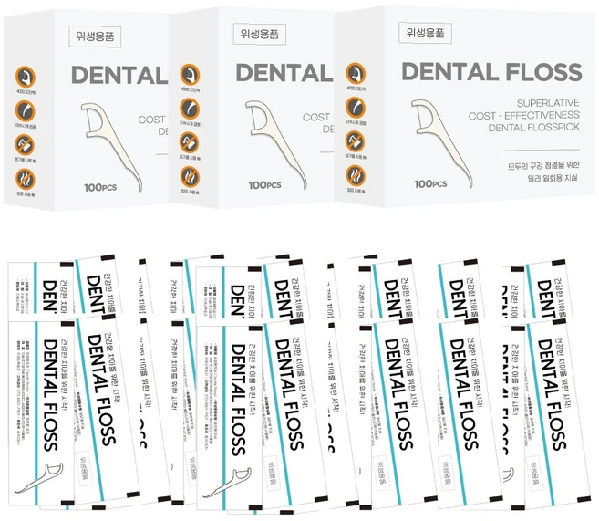 milli 일회용 치실, 1.7cm, 100개입, 3개 - 쿠팡