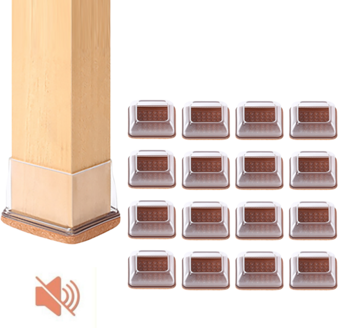 르코이 층간 소음 미끄럼 방지 식탁 의자 발커버 세트 직사각형 16개 베이지