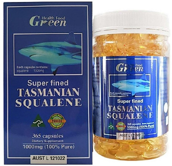 그린헬스푸드 호주 타즈마니아 스쿠알렌 1000mg 365정, 1g, 365개