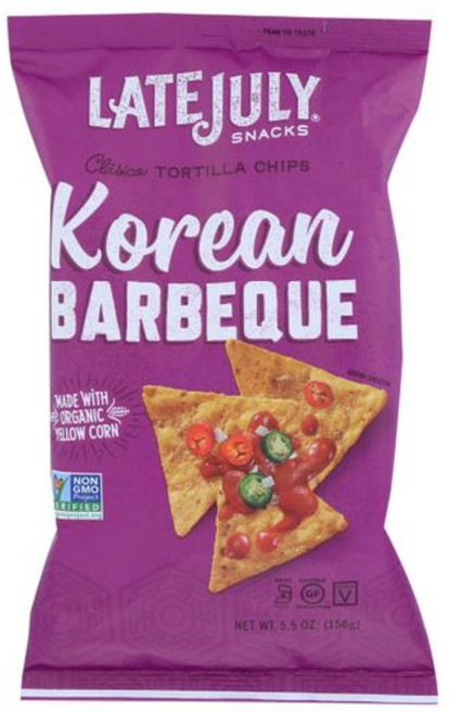 레이트 줄라이 클라시코 한국식 BBQ 토르티야 칩 156 g LATE JULY Clasico Korean BBQ Tortilla Chips 5.5 OZ, 1개, 155g