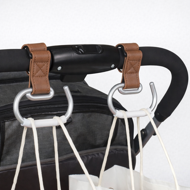 리소움 외출필수 튼튼한 유모차걸이, 2개, 브라운