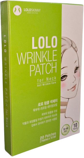 로로스키니 깊은 목 넥 주름 리프팅 패치1box(10매) 눈가 입가 미간 팔 얼굴 관리 제거 개선 동안 마스크 남자 이마 주름살 없애는방법 팩/패치, 1개, 10개입