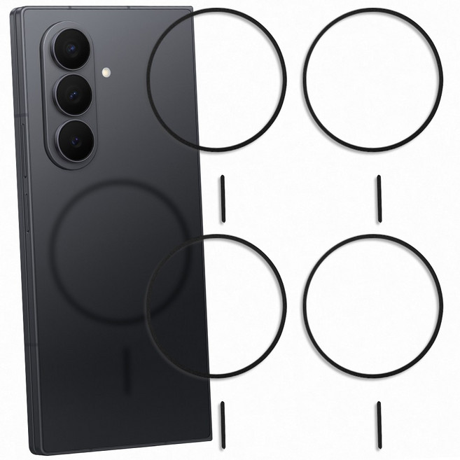 하이퍼씬 맥세이프 링 유광 철판 플레이트, 4개, 블랙(보호스티커)