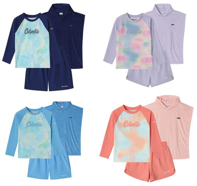 컬럼비아 키즈 아동 래쉬가드 가운 3종세트