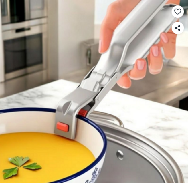 다용도 스테인리스 방열 미끄럼방지 주방 냄비 오븐 집게, 1개, 레드 180*68*27.5mm