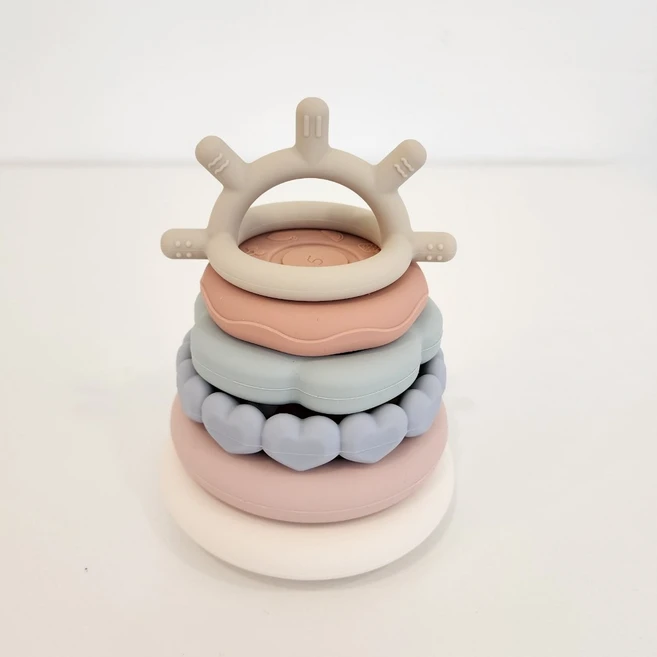 실리콘 아기 링쌓기 말랑타워 아기 스태킹, 말랑타워 해, 1개 - 쿠팡