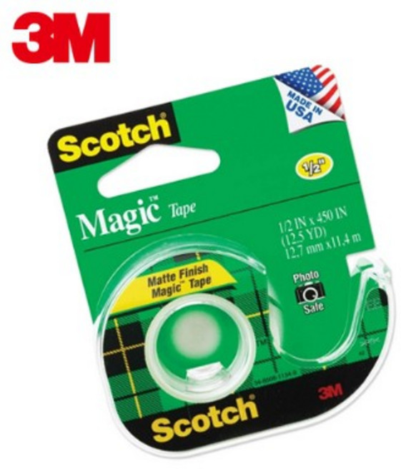3M 105 隱形膠帶 NO.105A 19mm X 7.5m 附膠台 辦公室、居家皆適用, 1個