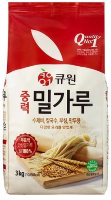 큐원 중력 밀가루3kg, 3kg, 26개