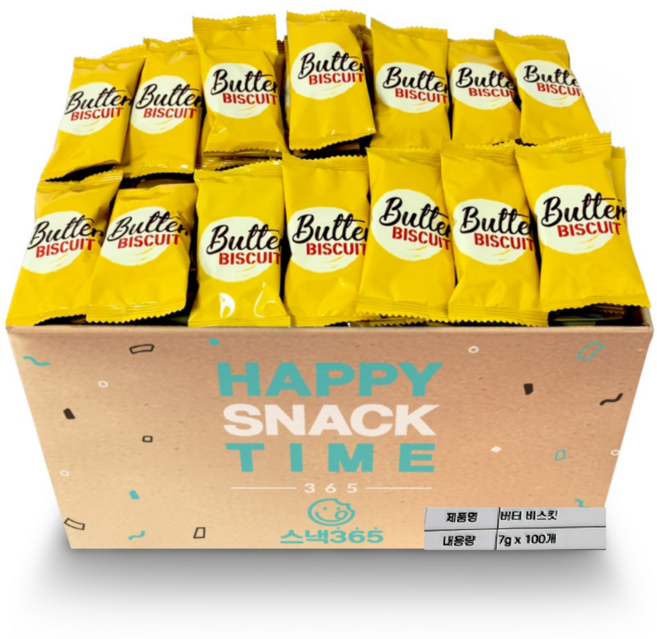 덕부아 버터 비스킷 대용량 과자, 100개, 7g