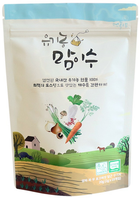 먹놀잼 유기농 맘이수 채수 티백, 채소, 20g, 1개