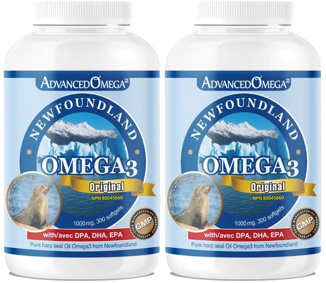 캐나다산 ADVANCED 뉴펀랜드 물개오일 오메가3 해구유 500mg 소형캡슐 300 미니소프트젤 | 캐나다 직구 영양제, 2개, 300정 - 쿠팡