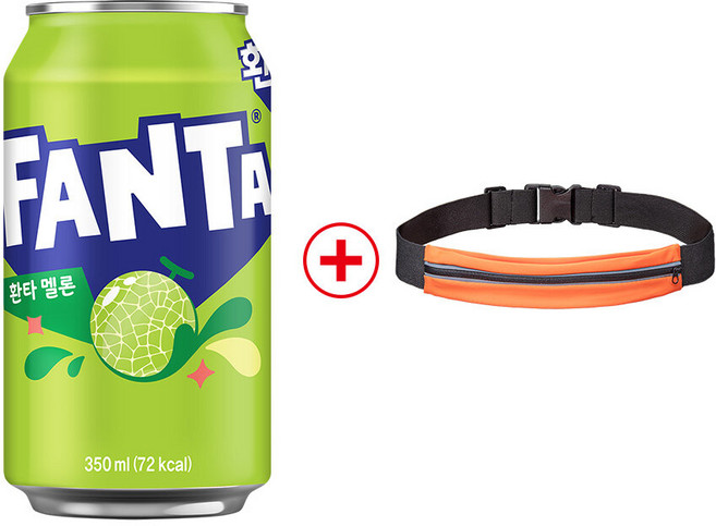 [본사직영] 환타 멜론 350ml CAN (24입) + 러닝벨트, 24개