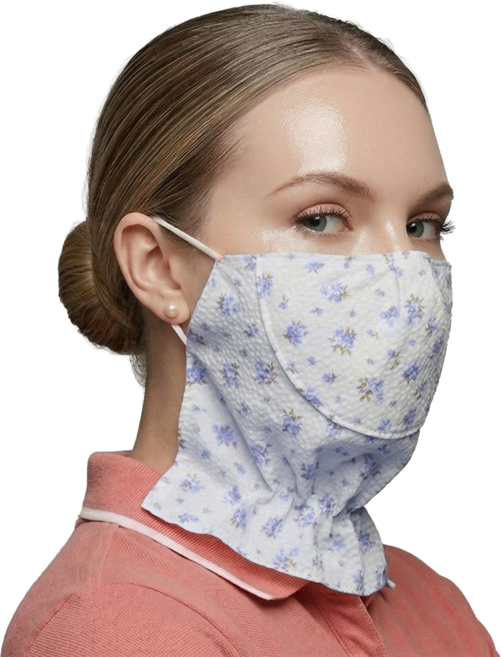 에코리즈 시어서커 자외선차단 멀티 마스크 숏타입 국내생산, 1개, 플라워라벤더