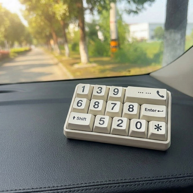 자동차 주차번호판 키패드형 번호 교체 가능 연락처 주차판, 아이보리