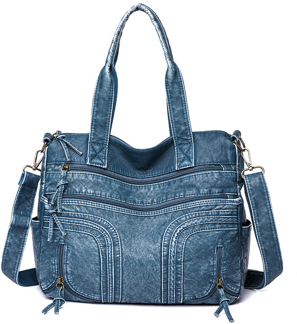에쥬아 캐주얼 토트백 데님 숄더백 여성 여행 대용량 가방