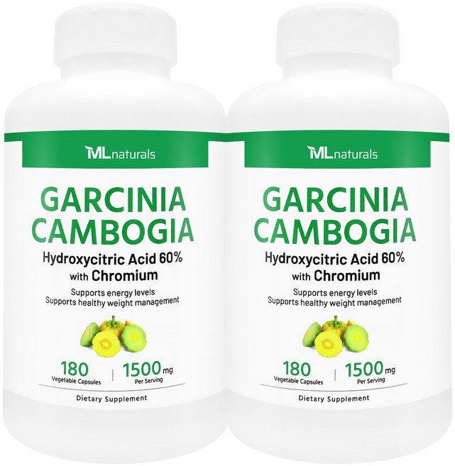 [미국빠른직구] 신제품 마이라이프 내추럴스 가르시니아 캄보지아 1500mg (HCA 60%), 2개, 180정