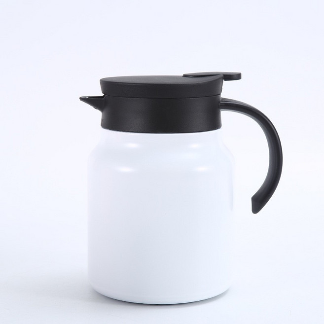 316不銹鋼悶茶壺 保溫茶壺 燜燒壺, 純淨白, 1個, 1L