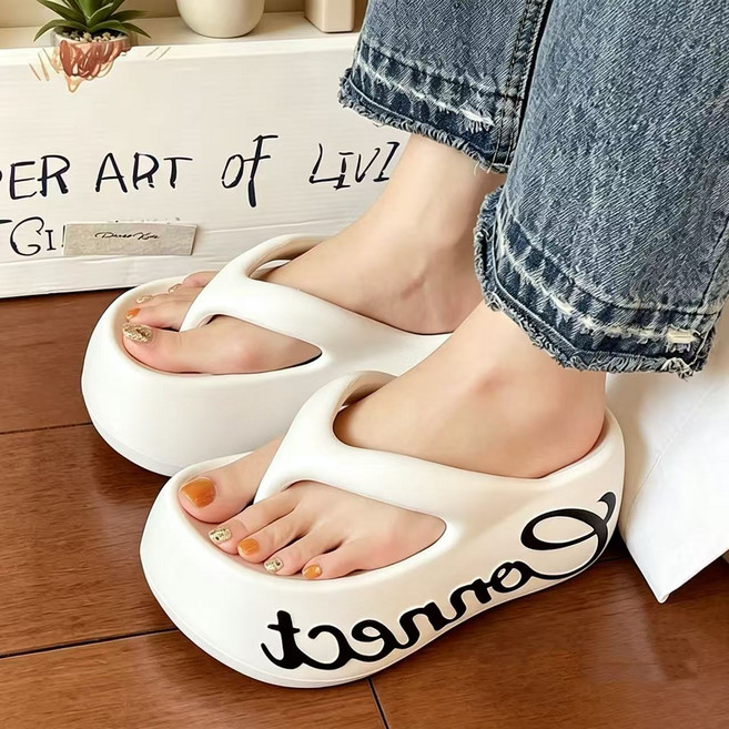 7cm 통굽 슬리퍼 여성용 키높이 쪼리 슬리퍼 키높이 발편한 슬리퍼XZGTX