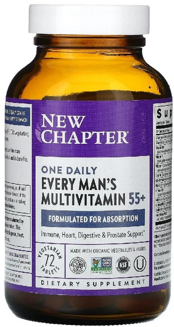뉴챕터 멀티비타민 에브리 맨스 원 데일리 55세이상 종합비타민 베지정제 72정, 상품, 1개 - 쿠팡