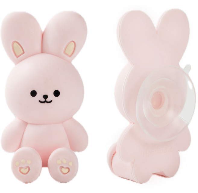 낀토 실리콘 칫솔걸이 무타공 벽걸이 홀더, 핑크,뽁뽁이형, 1개