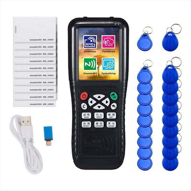 NFC RFID 카드 복사기 리더 작가 NFC 스마트 카드 리더 작가 RFID 복사기 영어 버전 ICOPY X100 NFC ID IC Reader, 검은색