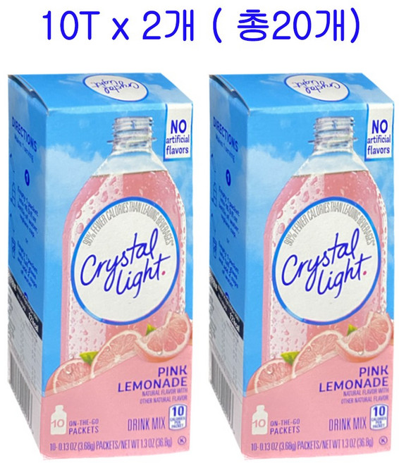 크리스탈라이트 핑크레몬에이드 분말, 3.68g, 10개입, 2개