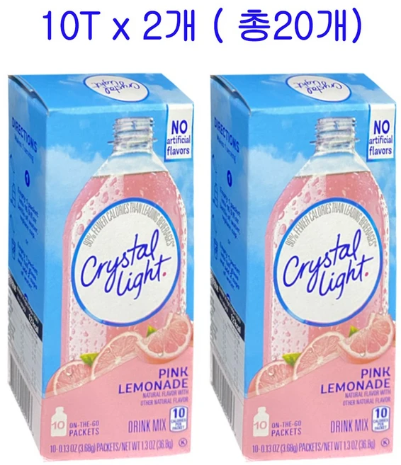 크리스탈라이트 핑크레몬에이드 분말, 3.68g, 10개입, 2개 - 쿠팡