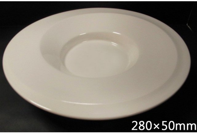 正好餐具 大同瓷器 旋型義大利麵盤 圓深盤 簡約風格 餐桌擺盤, 1個, 280×50