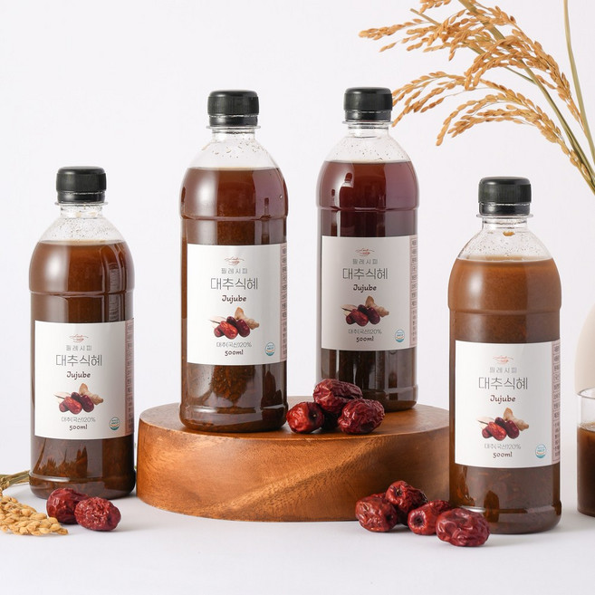 전통방식 그대로 만드는 프리미엄 수제 식혜 4종 대추식혜, 4개, 500ml