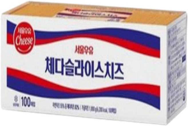 서울우유 체다슬라이스치즈, 18g, 100개