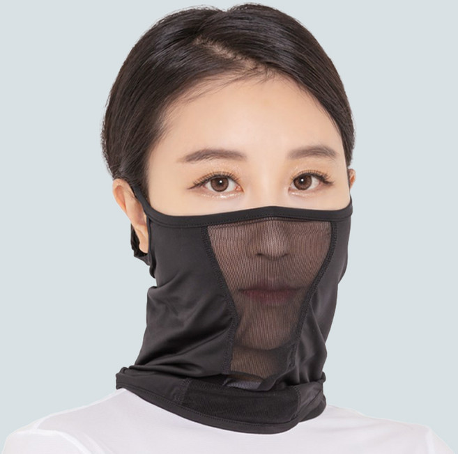 엠투디 자외선차단 골프 마스크 쿨마스크 남녀공용, 블랙, 1개