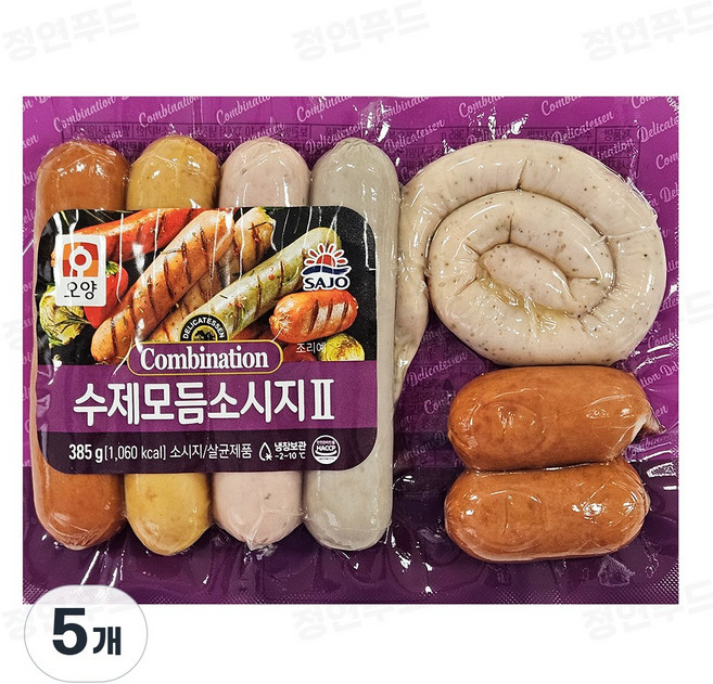 [정연푸드] 사조오양 수제모듬소시지II (냉장), 385g, 5개