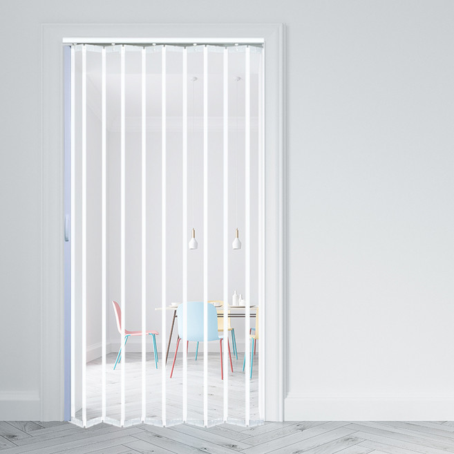 이케이몰 자바라 문 커튼 접이식 슬라이딩 홀딩 도어 투명 사이즈 및 기재