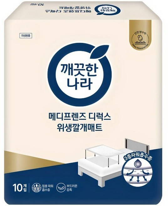 메디프렌즈 디럭스 위생매트 100매 (10매x10팩) 안심 형 깔개매트, 10매입, 10박스