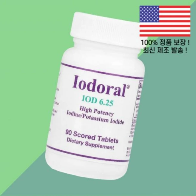 옵티목스 요오도랄 요오드 고함량 6.25mg 90정 Optimox Iodoral IOD 6.25 90 Scored Tablets, 1개 - 쿠팡