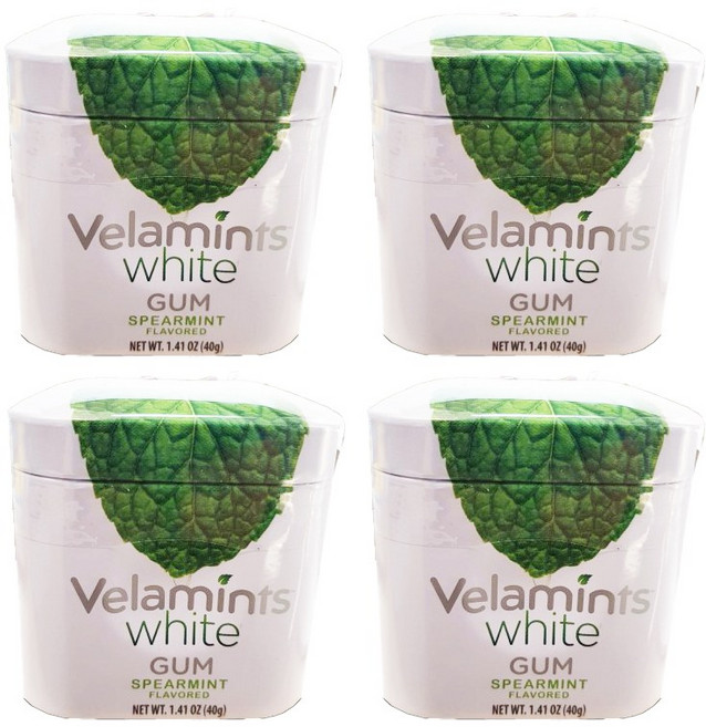 벨라민츠 스피아민트 화이트 껌, 40g, 4개